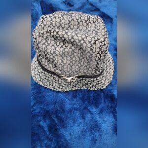Coach Black and Gray Patterned Hat
